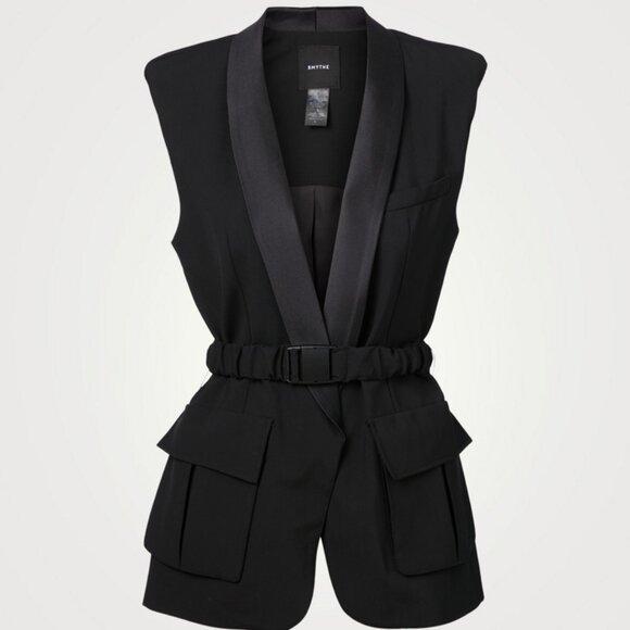 Smythe Jackets & Blazers - Smythe Size 4 Black Sleeveless Vest with Structured Shoulders